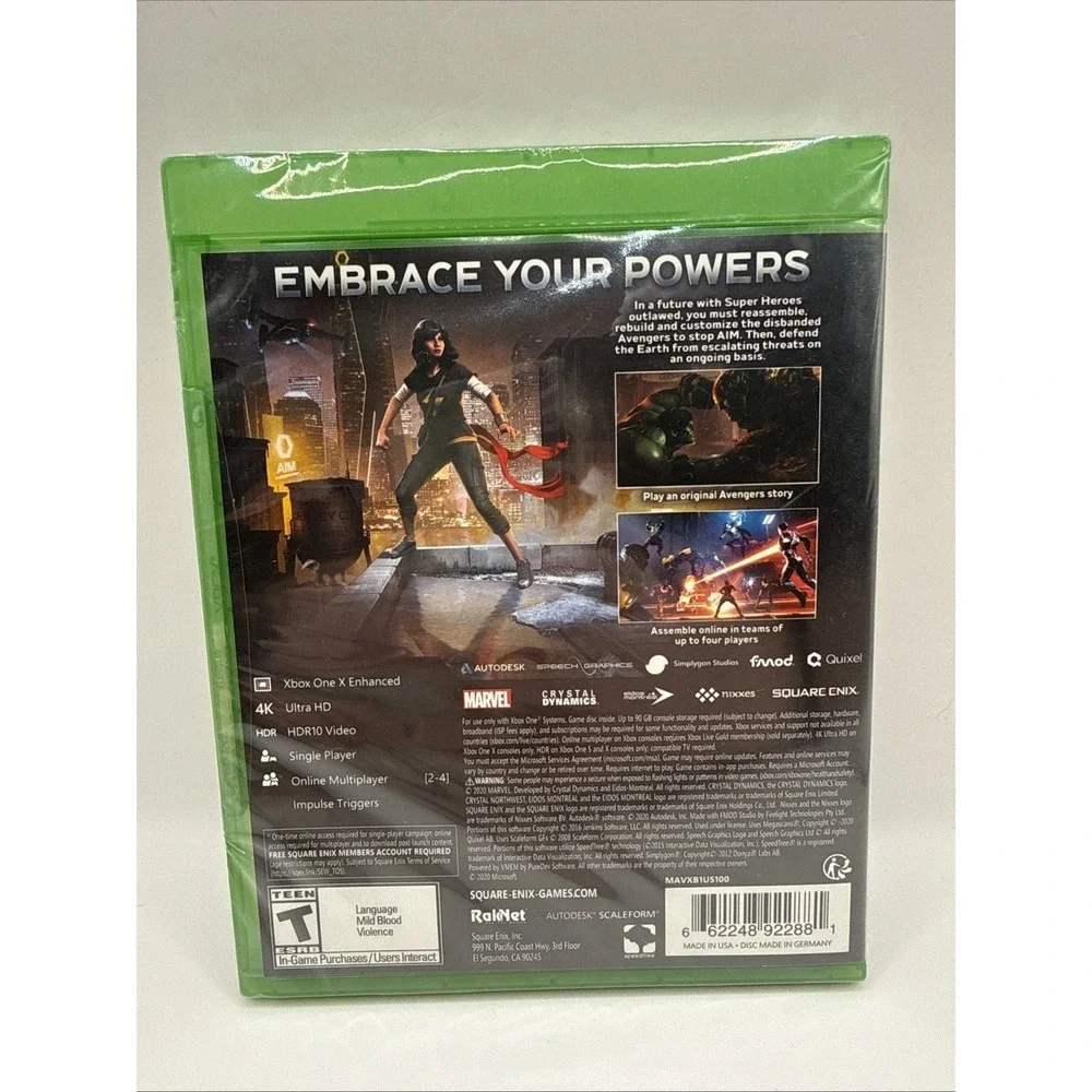 Marvel Avengers (Microsoft Xbox One, 2020) Brand New Factory Sealed